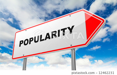 Popularity on Red Road Sign. 12462231