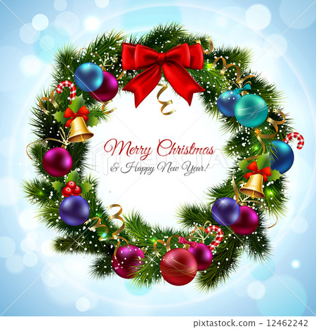 Christmas wreath postcard Christmas wreath postcard 12462242