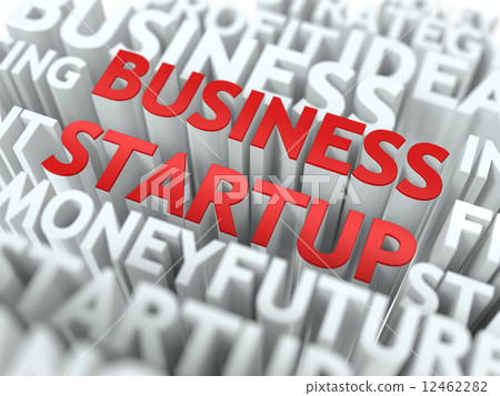 Business Startup - Wordcloud Concept. Business Startup - Wordcloud Concept. 12462282