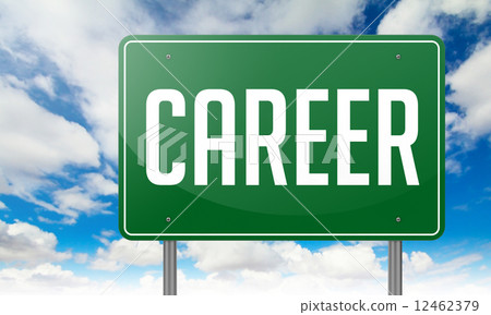Career on Green Highway Signpost. 12462379