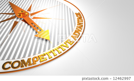 Competitive Advantage on White with Golden Compass. 12462997