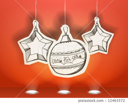 Vector Christmas illustration of christmas toys Vector Christmas illustration of christmas toys 12463572