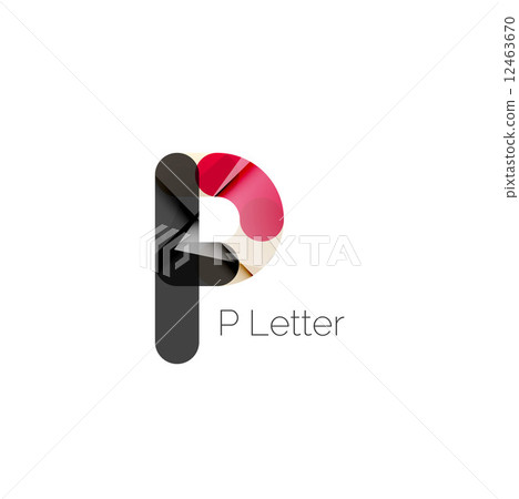 Minimal P font or letter logo design 12463670