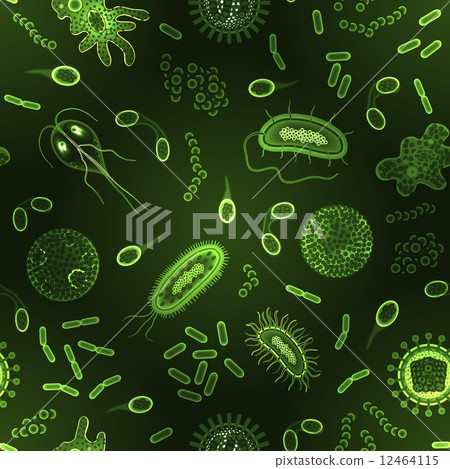 Bacteria and virus seamless pattern inversion - Stock Illustration ...