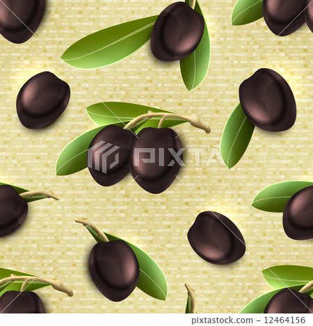 Olive seamless pattern - Stock Illustration [12464156] - PIXTA