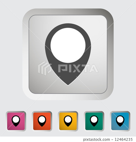 Map pin single icon. - Stock Illustration [12464235] - PIXTA