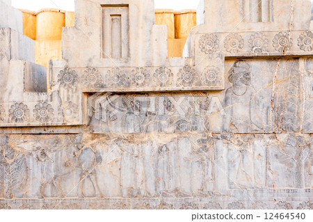 Persepolis ruins bus relief (Iran, Shiraz North) 12464540