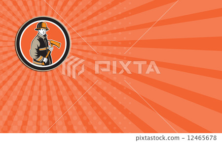 Business card Fireman Firefighter Holding Fire Axe Circle Business card Fireman Firefighter Holding Fire Axe Circle 12465678