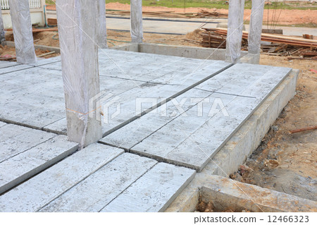 concrete floor slab panel in building construction site concrete floor slab panel in building construction site 12466323