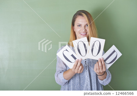 有字母表卡片的英語老師 12466566