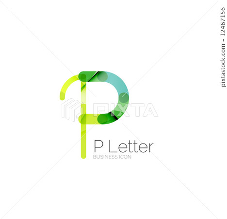 Minimal P font or letter logo design 12467156