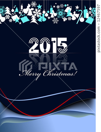Greeting card for Merry Christmas or Happy New Yea 12467597