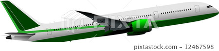 Airplane on the air. Vector illustration 12467598