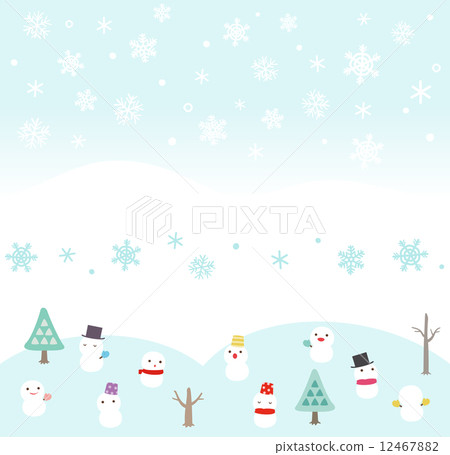 雪和雪人框架 12467882