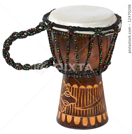 African Djembe Drum Isolated on White 12470206