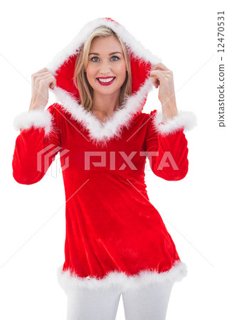 Festive blonde smiling at camera 12470531