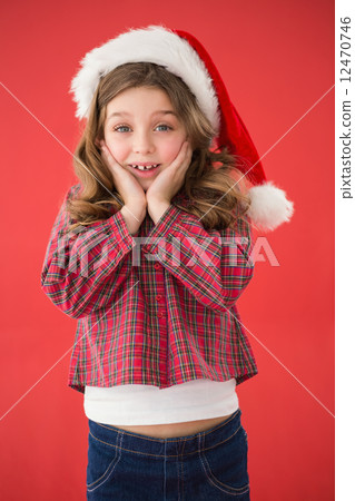Festive little girl smiling at camera 12470746