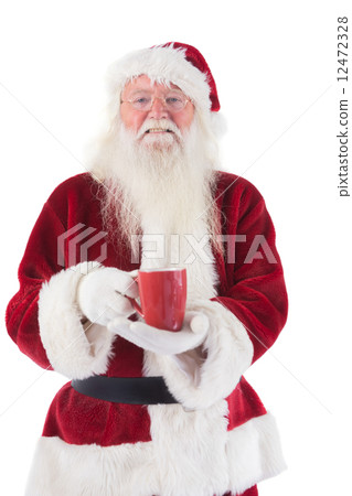 Santa holds a red cup 12472328