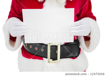 Mid section of santa claus holding page Mid section of santa claus holding page 12473048