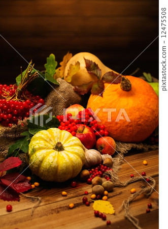 Thanksgiving day autumnal still life Thanksgiving day autumnal still life 12475508