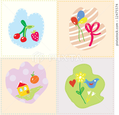 Baby cards set - cut design Baby cards set - cut design 12475574