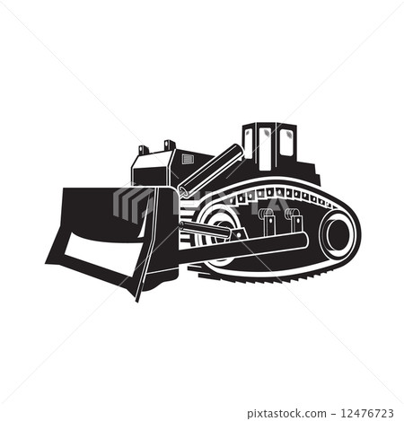 Bulldozer illustration isolated on white background. Vector 12476723