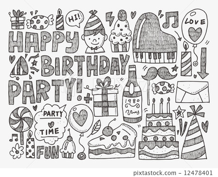 Doodle Birthday party background 12478401