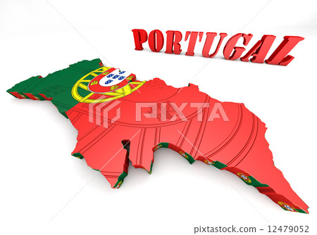 Map illustration of Portugal with map 12479052