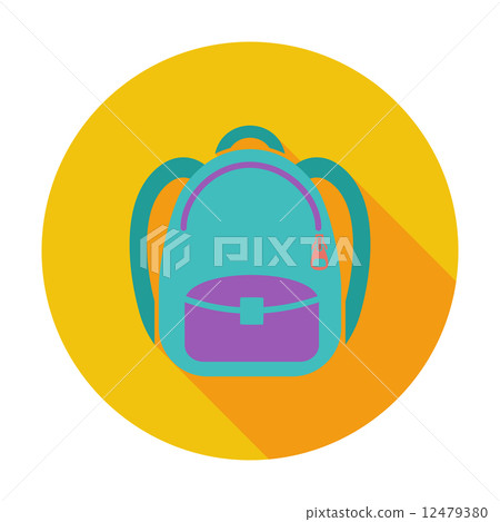 Schoolbag flat icon Schoolbag flat icon 12479380