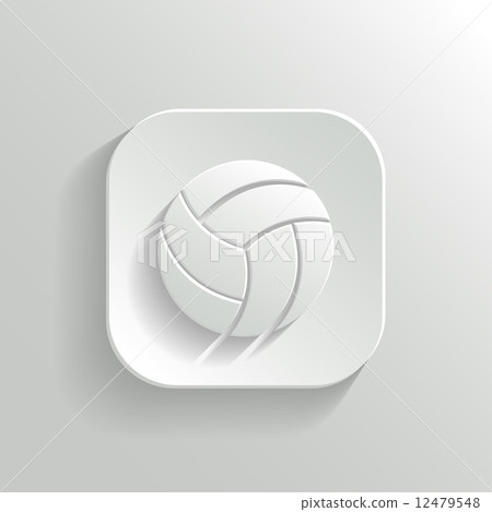 Volleyball icon - vector white app button Volleyball icon - vector white app button 12479548