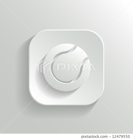 Tennis icon - vector white app button Tennis icon - vector white app button 12479550