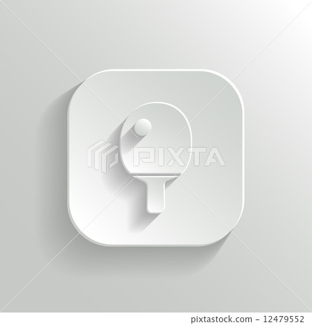 Ping pong icon - vector white app button 12479552