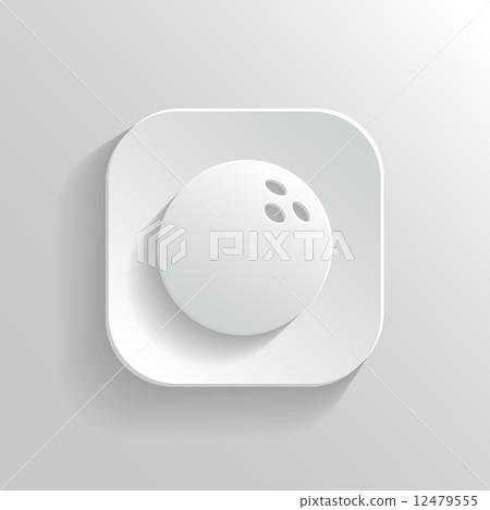 Bowling icon - vector white app button Bowling icon - vector white app button 12479555