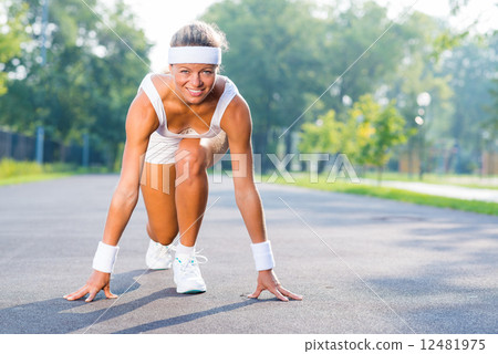 Athlete at start Athlete at start 12481975