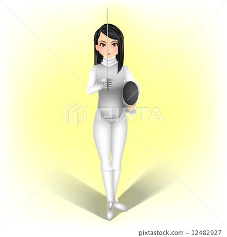 vector illustration of woman fencer 12482927