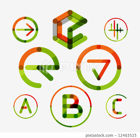 Logo set, thin line clean style - Stock Illustration [12483525] - PIXTA
