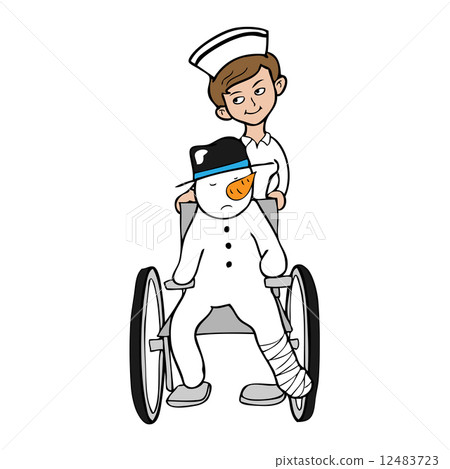 Nurse wheel chair snowman Nurse wheel chair snowman 12483723