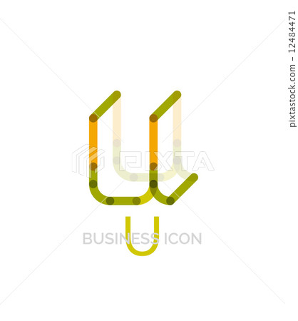 Minimal U font or letter logo design 12484471