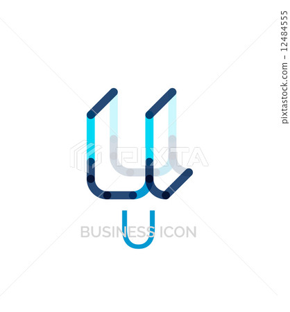 Minimal U font or letter logo design 12484555