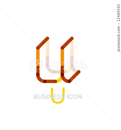 Minimal U font or letter logo design 12484583