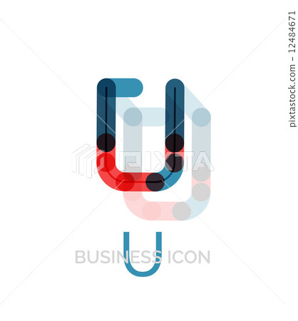 Minimal U font or letter logo design 12484671