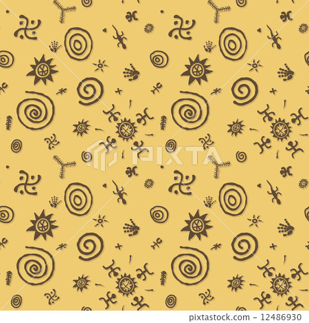 Cave paintings vector seamless pattern Cave paintings vector seamless pattern 12486930