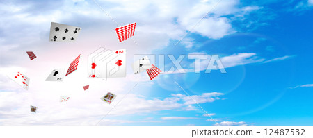 多個捲動的卡片藍天背後照明例證cg 12487532