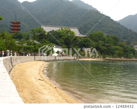 View of Mikasa Beach in Miyajima View of Mikasa Beach in Miyajima 12488432