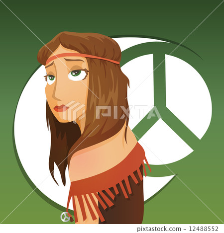 Beautiful girl of hippie  12488552