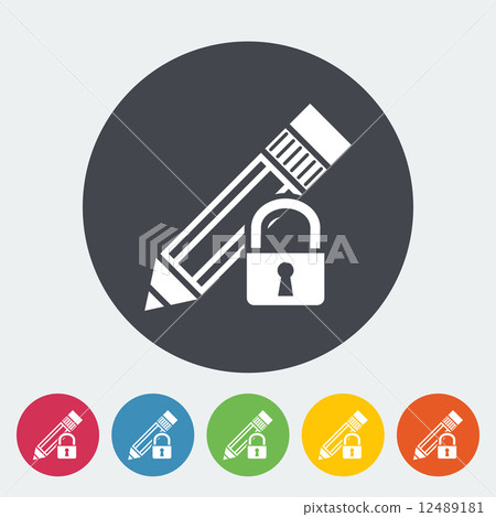 Lock for editing single icon. - Stock Illustration [12489181] - PIXTA