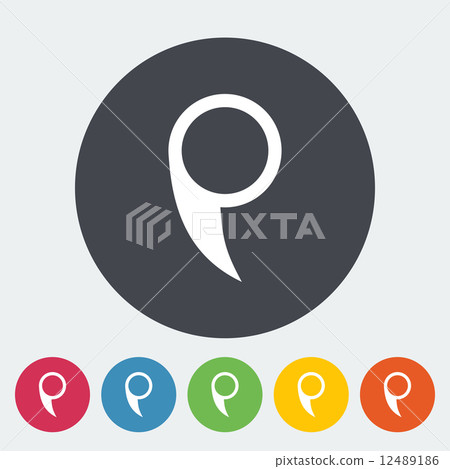 Map pointer single flat icon. Map pointer single flat icon. 12489186