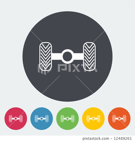 Chassis car single flat icon. Chassis car single flat icon. 12489261