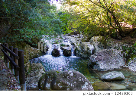 在滑動的谷的三個肌肉瀑布 12489303