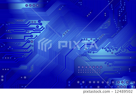 vector printed circuit in blue vector printed circuit in blue 12489502